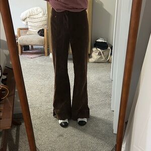 Free People Brown Suede Boot Cut Pants